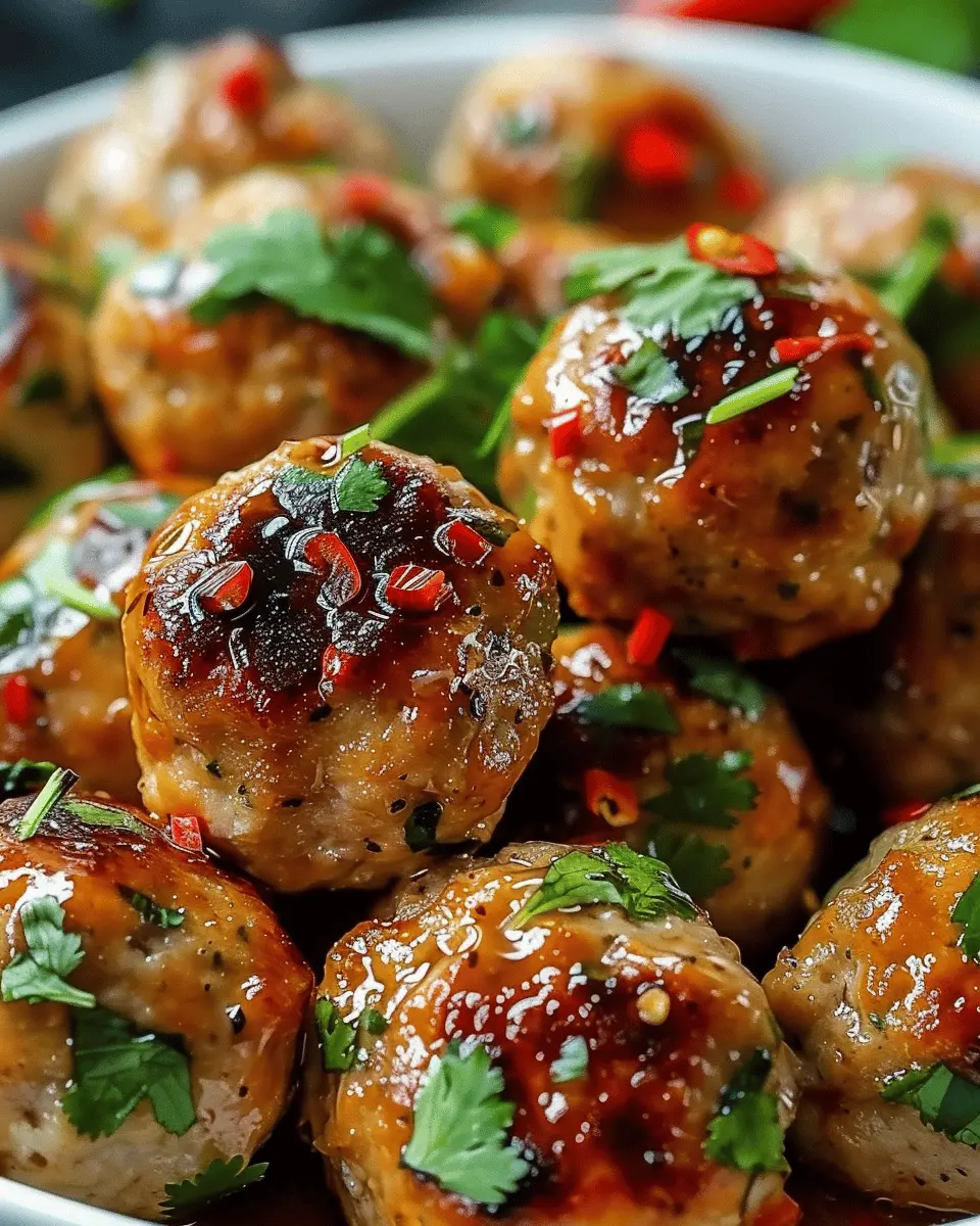 Easy Thai Baked Chicken Meatballs