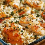 Garlic Butter Chicken and Rice Casserole