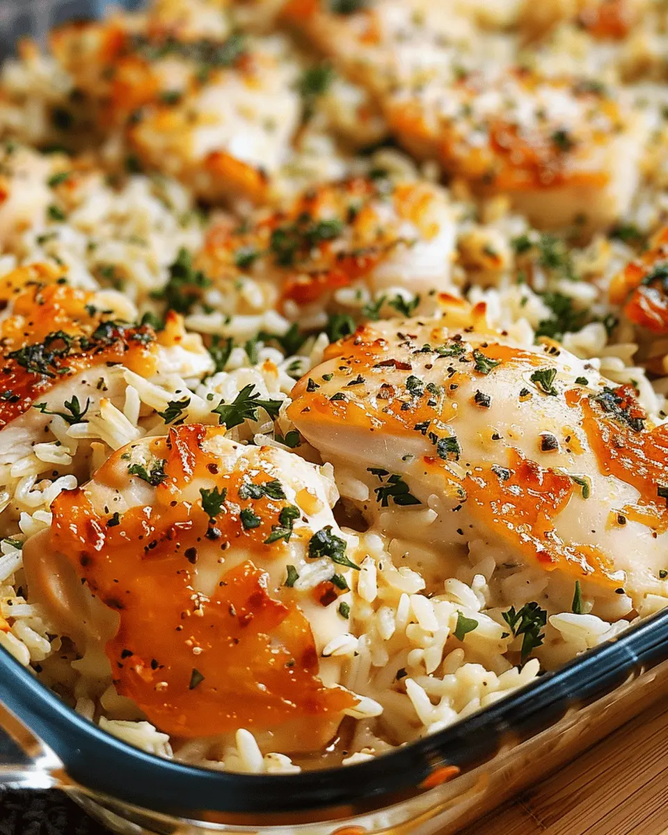 Garlic Butter Chicken and Rice Casserole