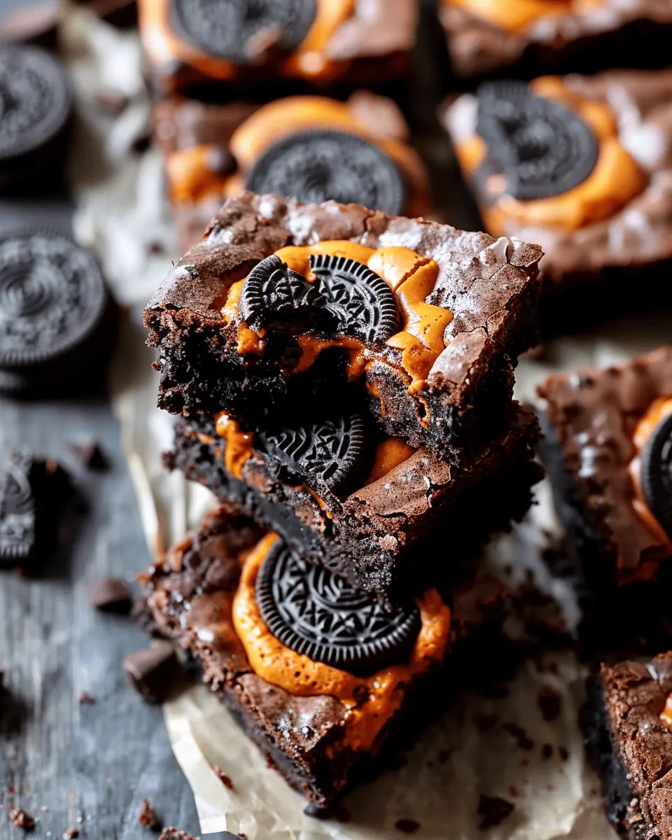 Halloween Oreo Cookie Boo Brownies