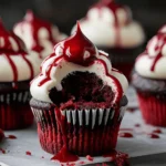 Halloween Vampire Bite Cupcakes