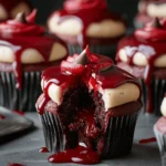 Halloween Vampire Bite Cupcakes