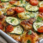 Mediterranean Chicken Zucchini Bake