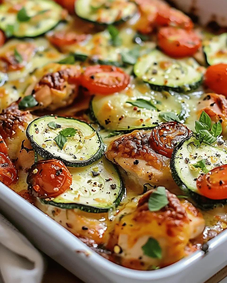 Mediterranean Chicken Zucchini Bake