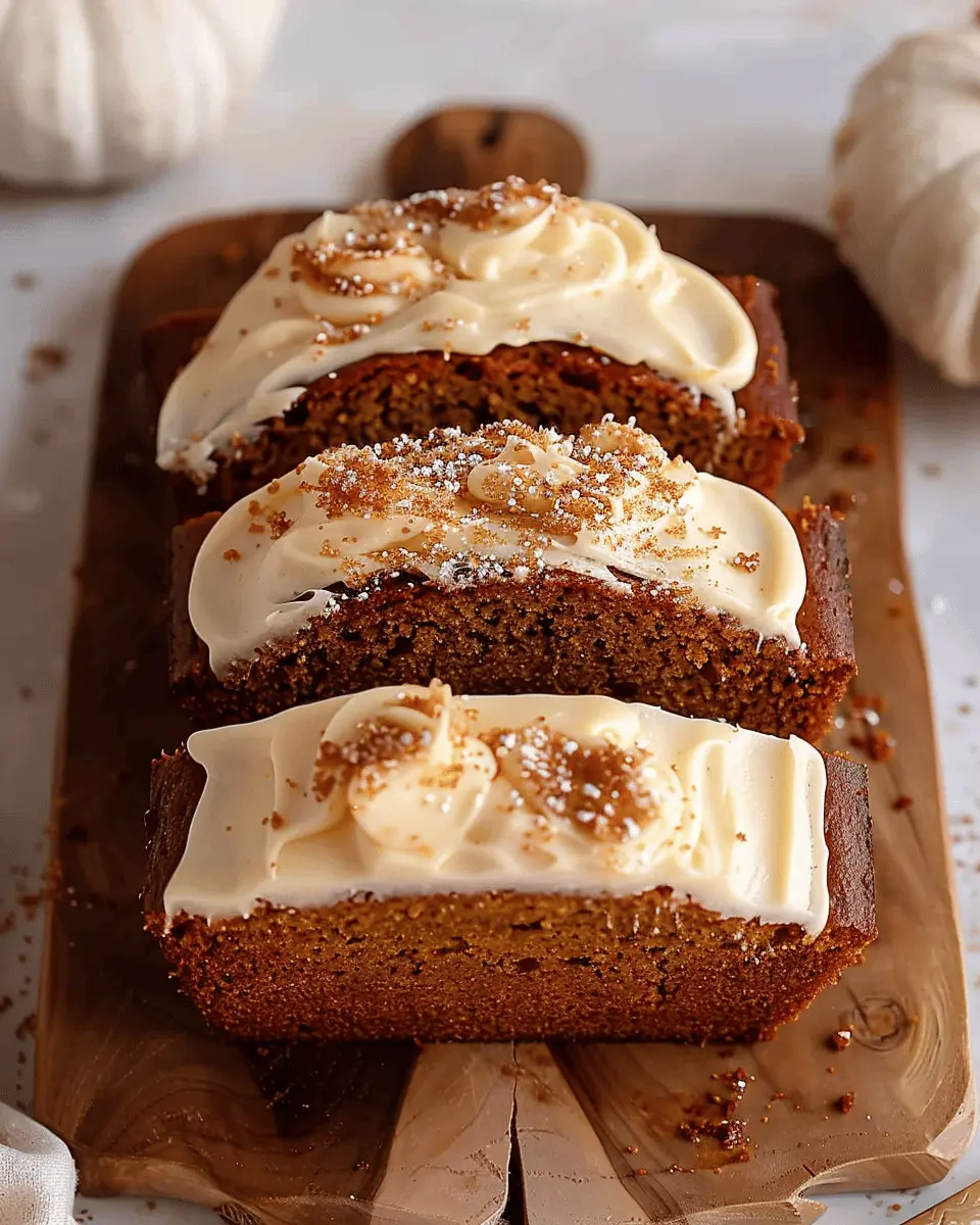 Pumpkin Bread with Cream Cheese Frosting
