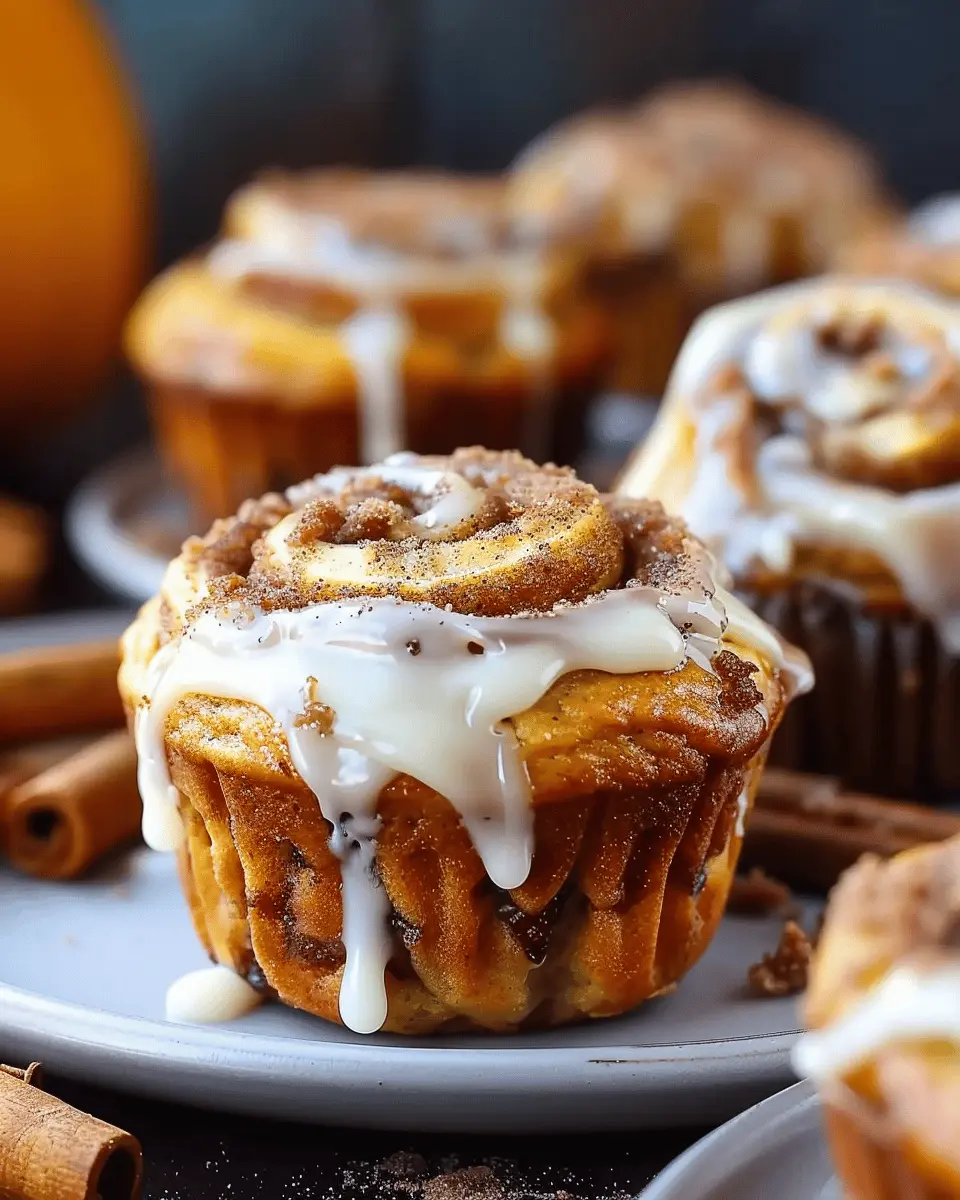 Pumpkin Cinnamon Roll Muffins