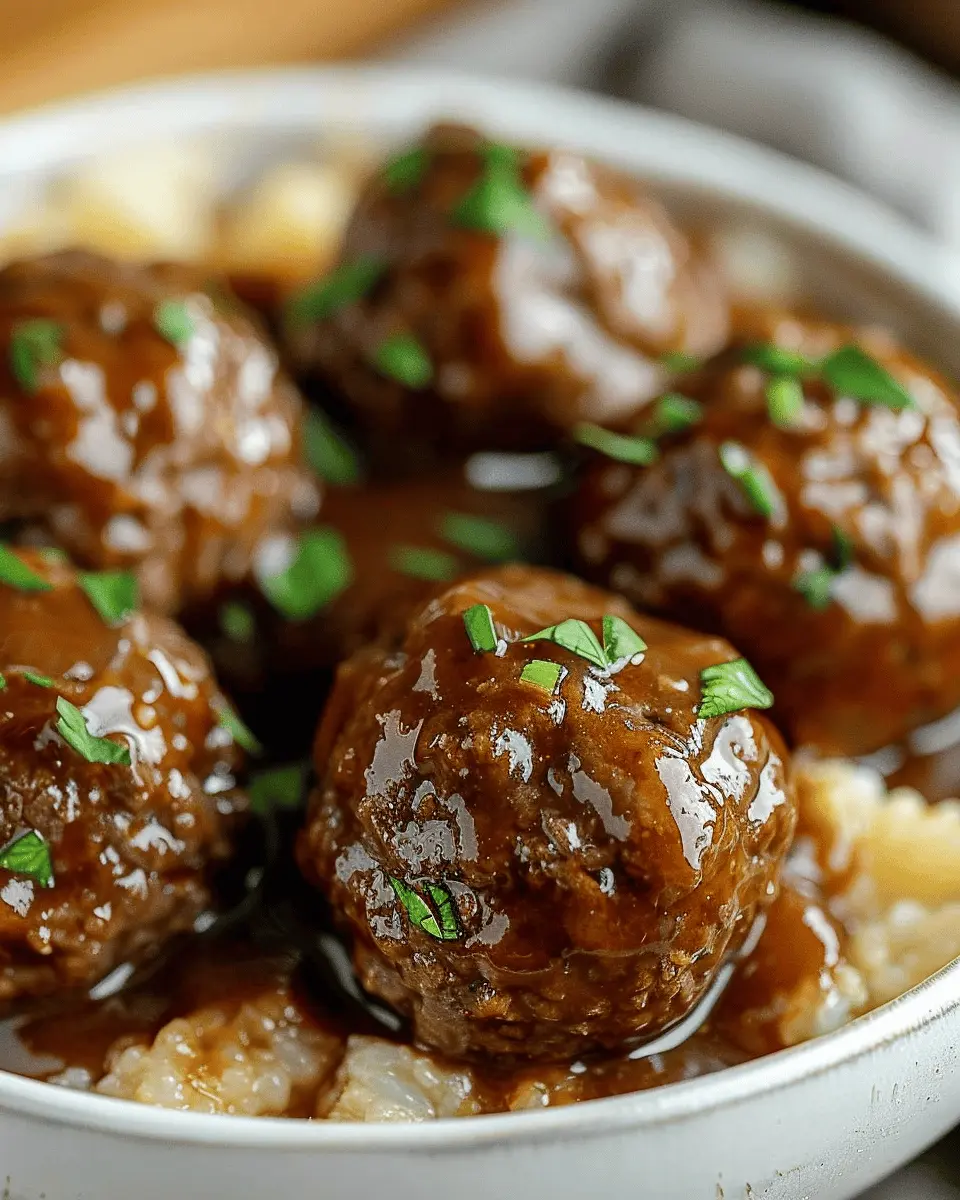 Slow Cooker Salisbury Steak Meatballs