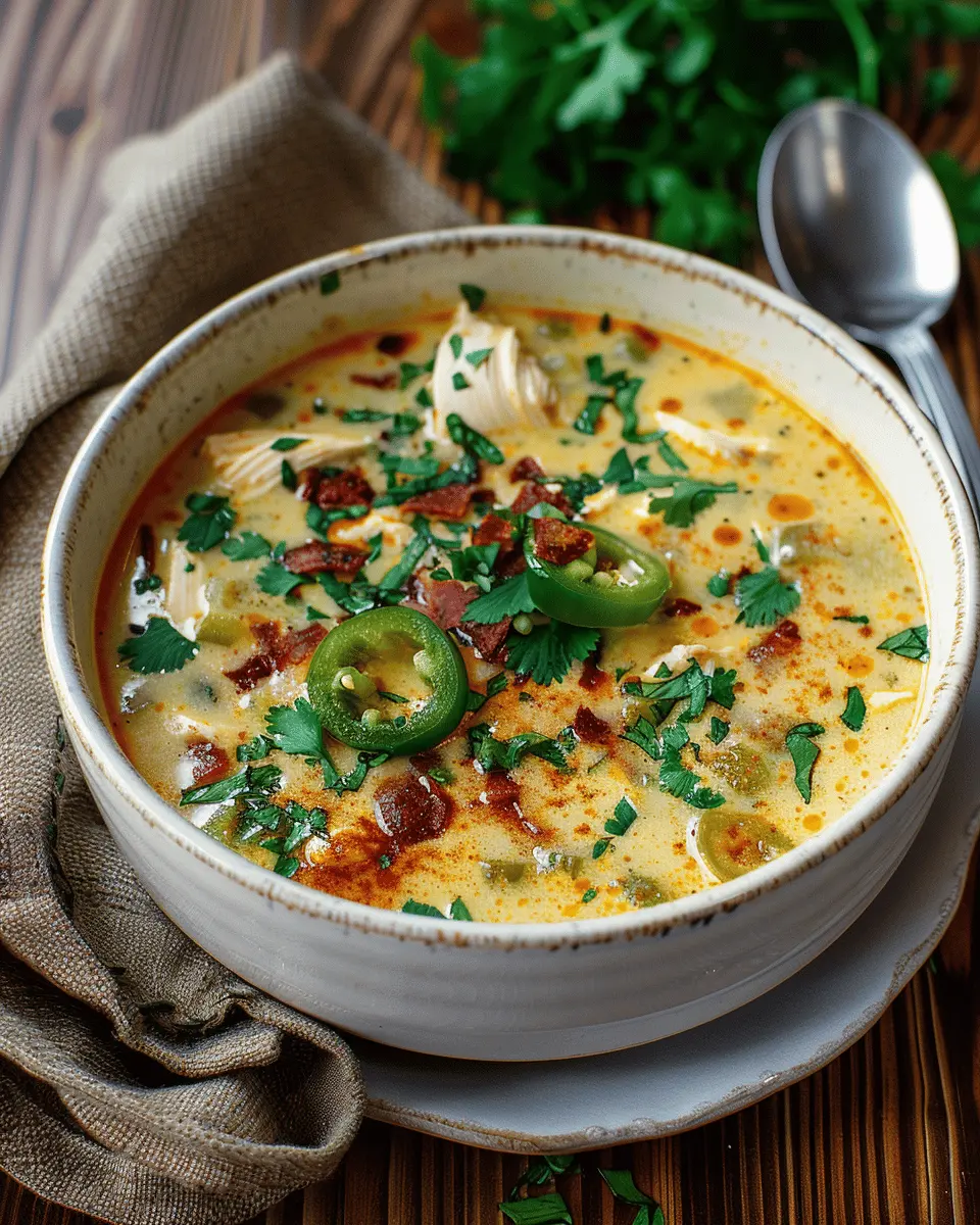 Spicy Jalapeño Popper Chicken Soup