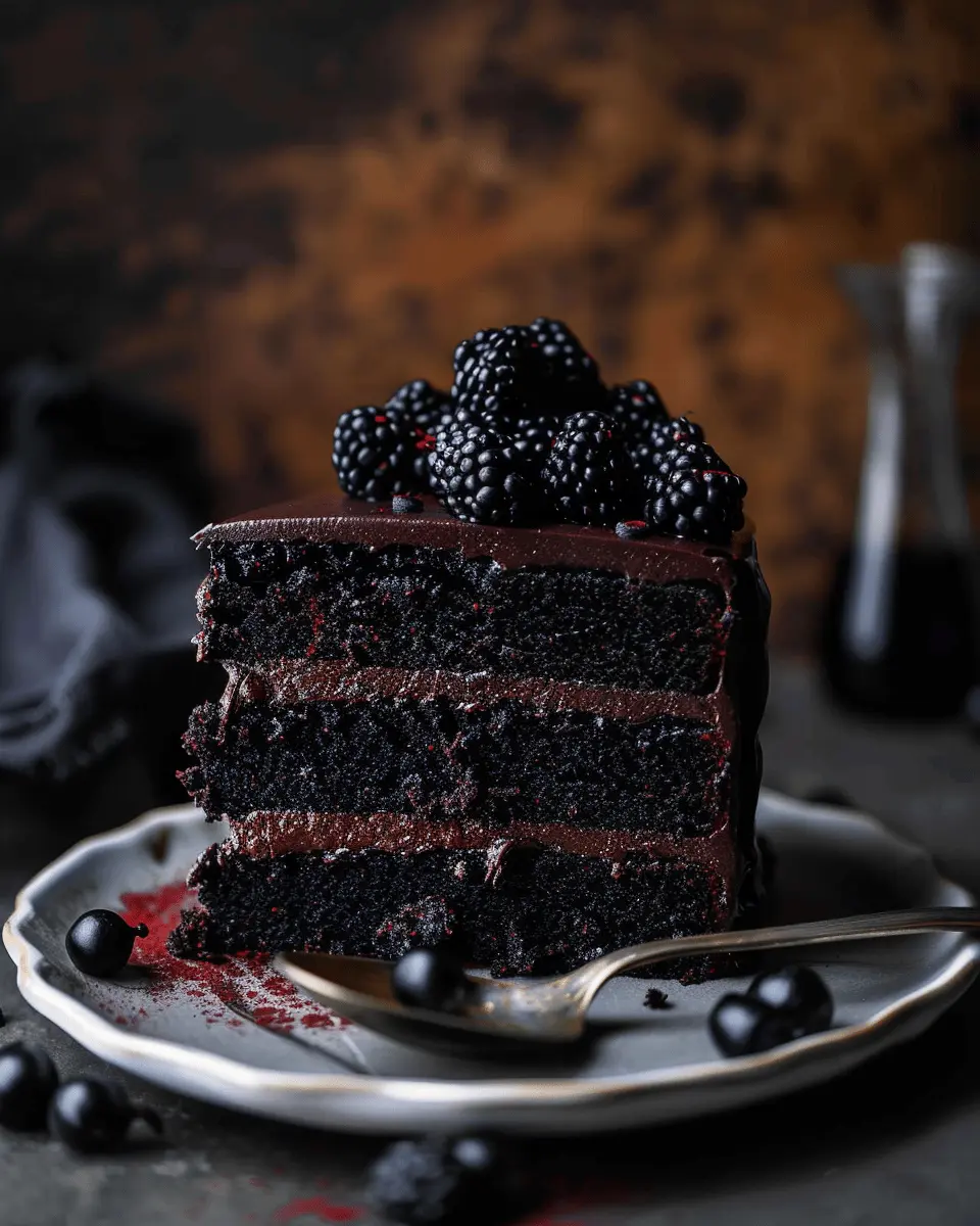 Spooky Black Velvet Halloween Cake