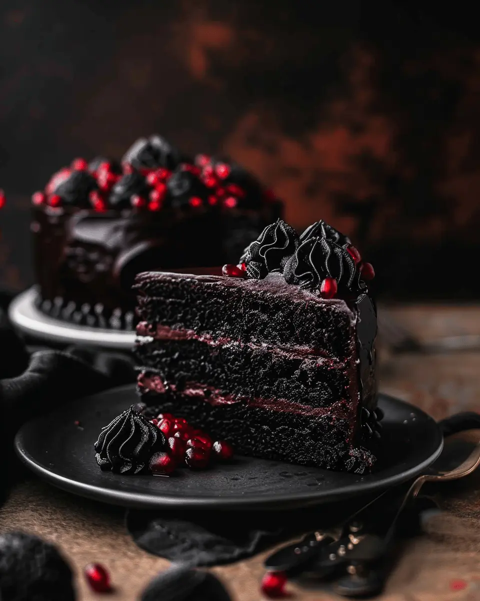 Spooky Black Velvet Halloween Cake