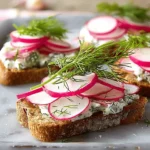 Radish Tea Sandwiches with Creamy Dill Spread