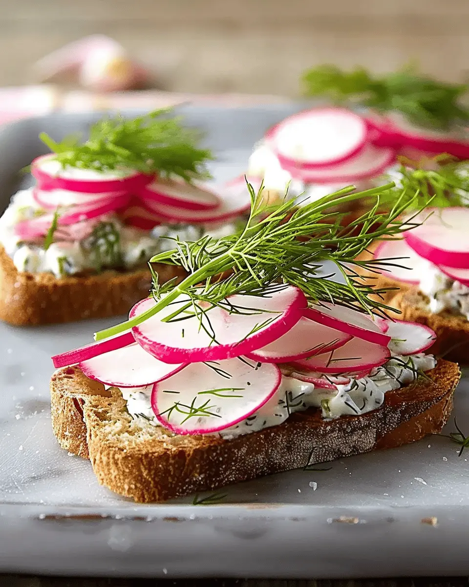 Radish Tea Sandwiches with Creamy Dill Spread