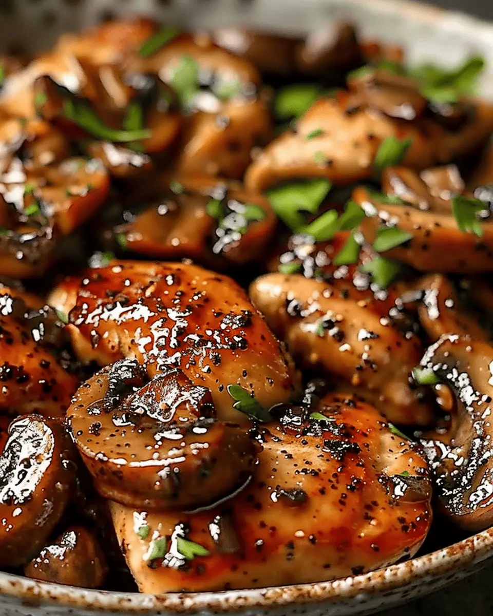 Black Pepper Chicken with Mushrooms