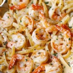 Creamy Mozzarella Shrimp Pasta