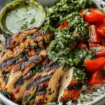 Chimichurri Grilled Chicken Bowl with Garlic Sauce