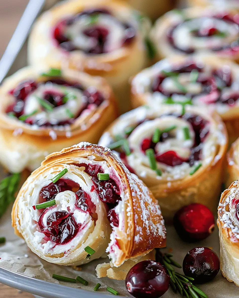 Savory Christmas Cranberry Roll Ups