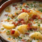 Hearty and Creamy Crockpot Potato Soup with Bacon