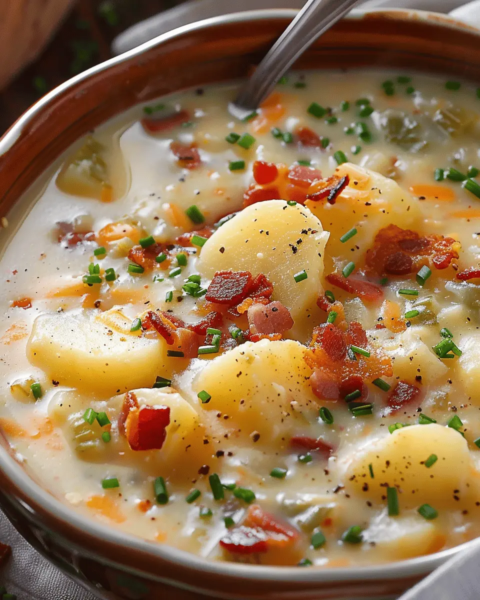 Hearty and Creamy Crockpot Potato Soup with Bacon