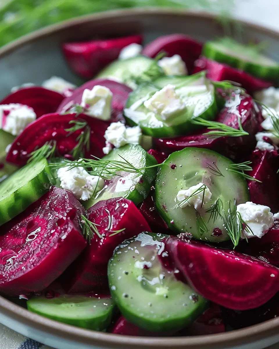 Beet Salad with Feta, Cucumbers, and Dill
