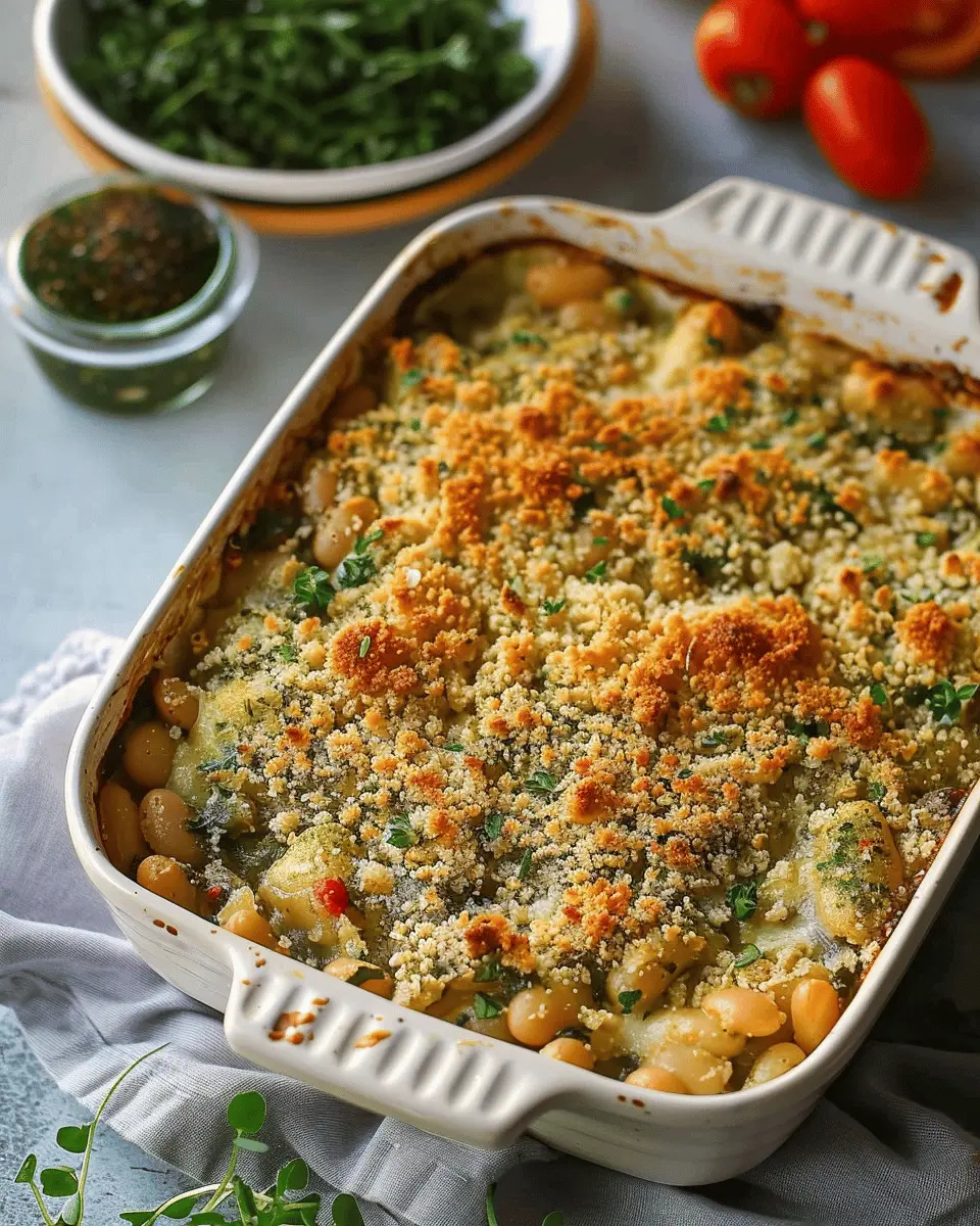 White Bean and Pesto Bake