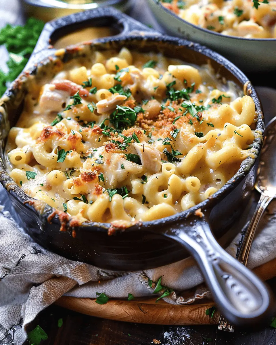 One Pot White Chicken Chili Mac and Cheese