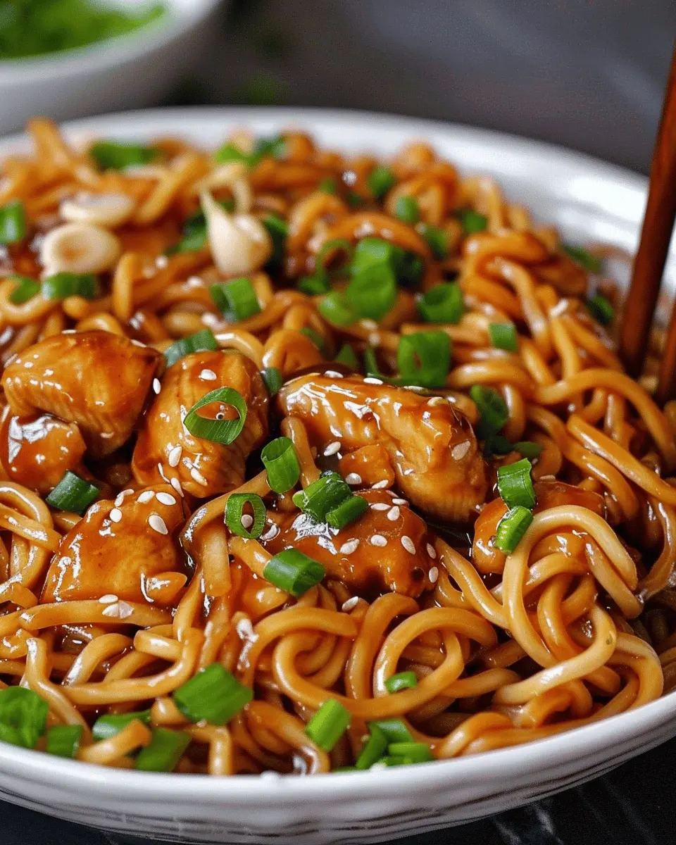 Sticky Garlic Chicken Noodles