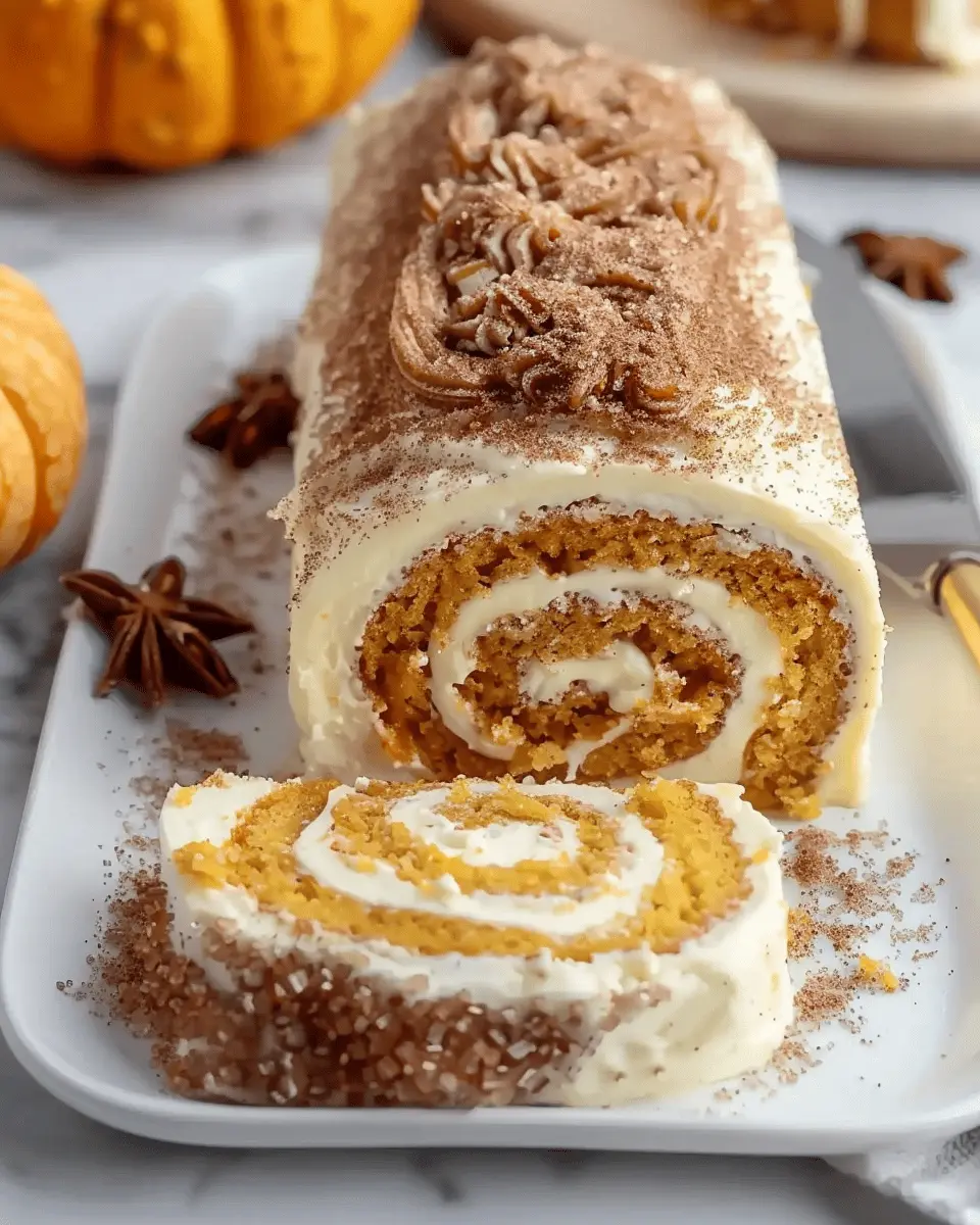 Fall Pumpkin Spice Roll Cake
