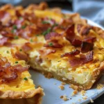 Bacon and Cheese Quiche with Hashbrown Crust