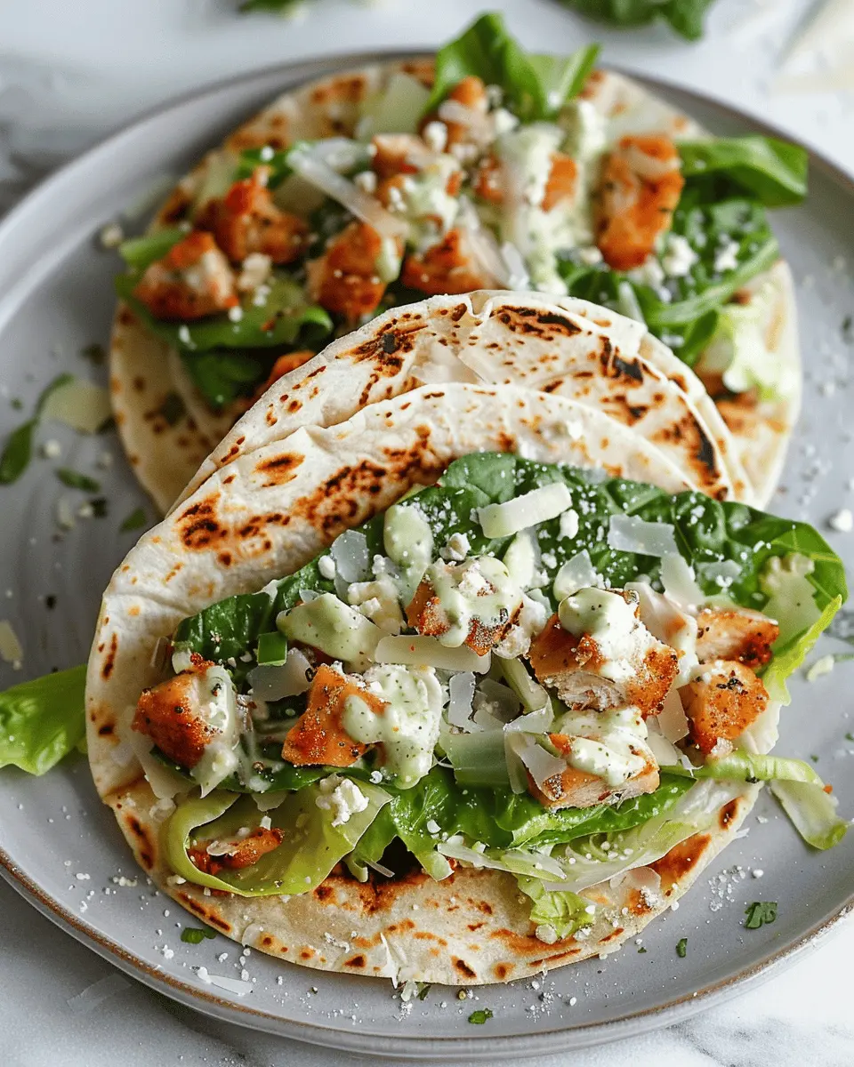 Smash Chicken Caesar Tacos