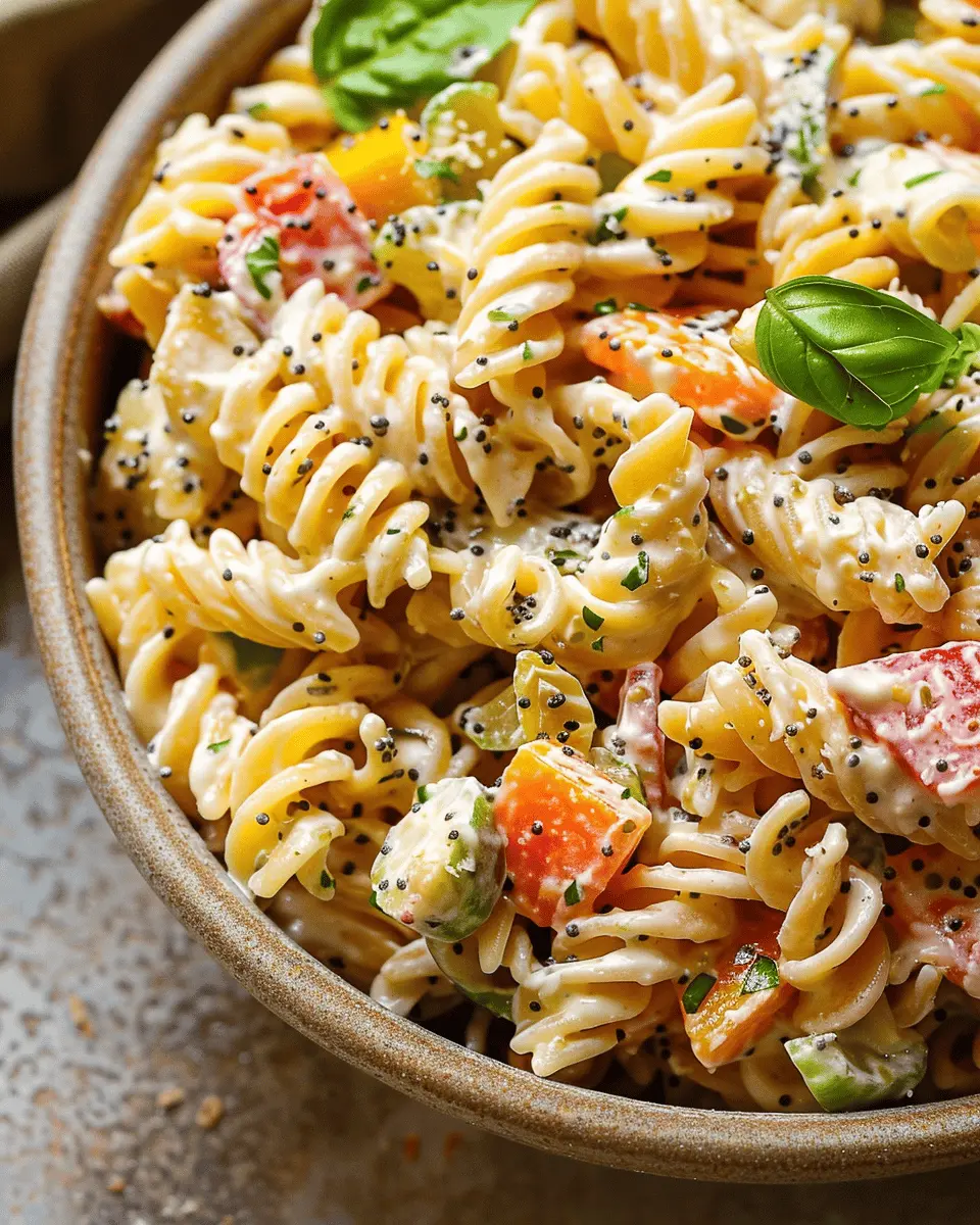 Fall Pasta Salad with Creamy Poppyseed Dressing
