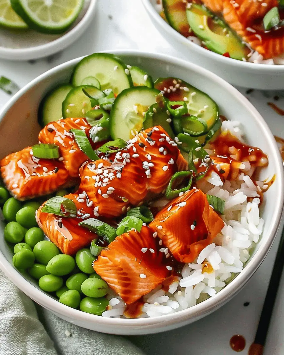 Honey Sriracha Salmon Bowls