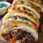Mouthwatering Mozzarella Cheese Steak Stromboli Recipe