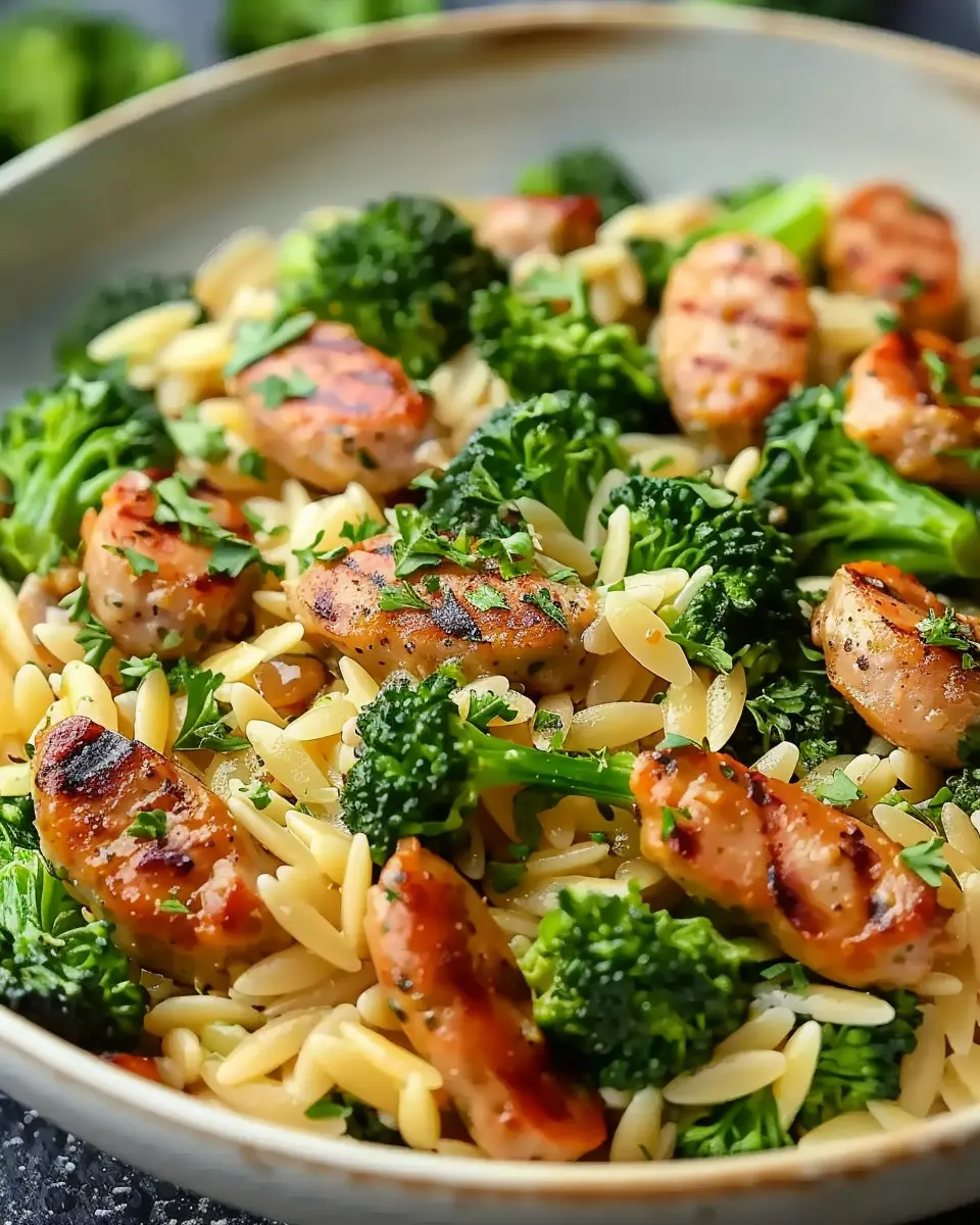 Chicken Sausage and Broccoli Orzo