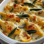 Pumpkin & Gouda Stuffed Shells With Brown Butter & Sage Alfredo Sauce