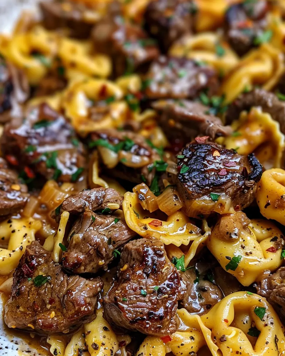 One-Pan Cowboy Butter Tortellini Steak Bites Recipe