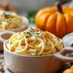 Pumpkin Alfredo Pasta Cauldrons