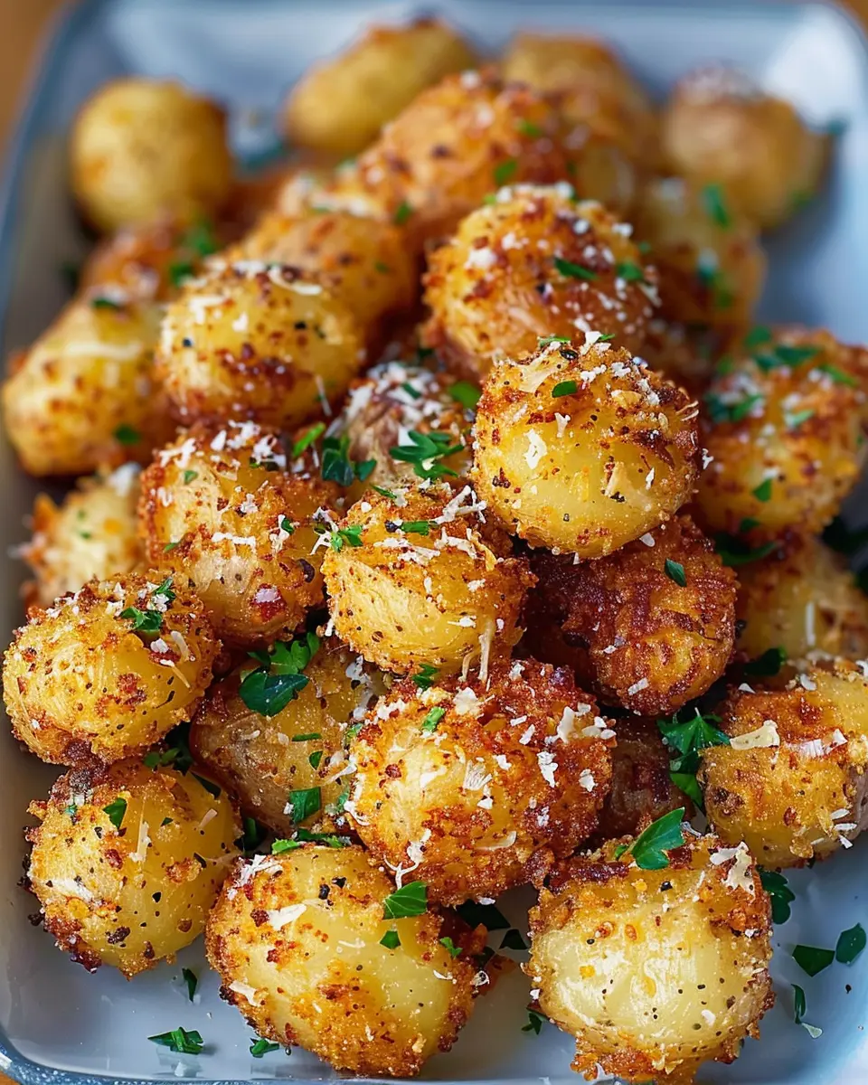 Crispy Parmesan Crusted Baby Potatoes