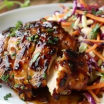 Sticky Apple Cider Chicken with Crisp Autumn Slaw