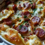 Crockpot Pierogi Casserole with Kielbasa